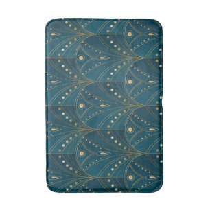 Art Deco pattern with gold geometric shapes Bath Mat