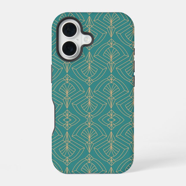 Art Deco pattern with gold geometric shapes  Iphone Case (Back)