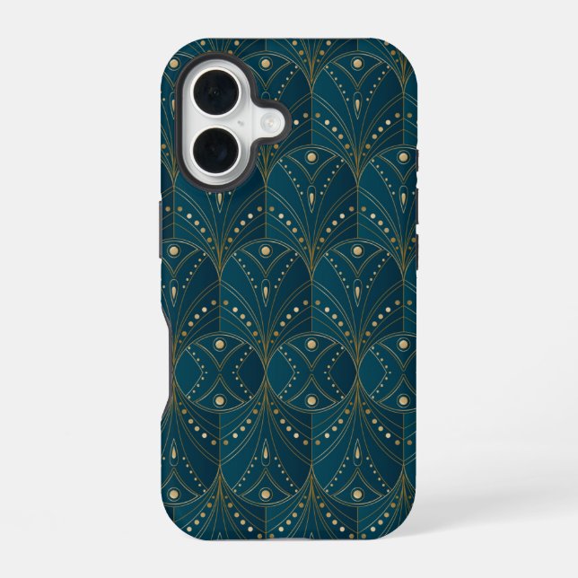 Art Deco pattern with gold geometric shapes Iphone Case (Back)
