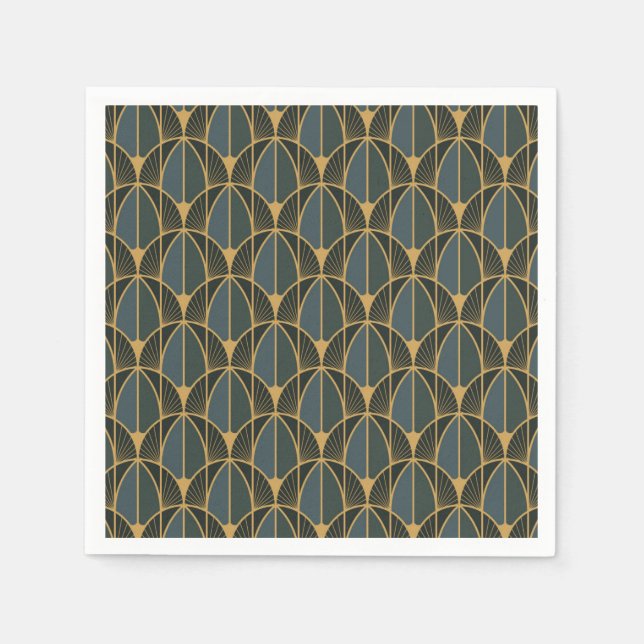 Art Deco pattern with gold geometric shapes Napkin (Front)