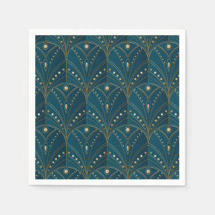 Art Deco pattern with gold geometric shapes Napkins