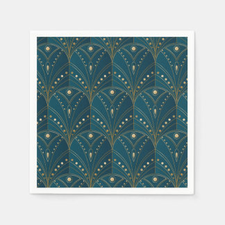Art Deco pattern with gold geometric shapes Napkins