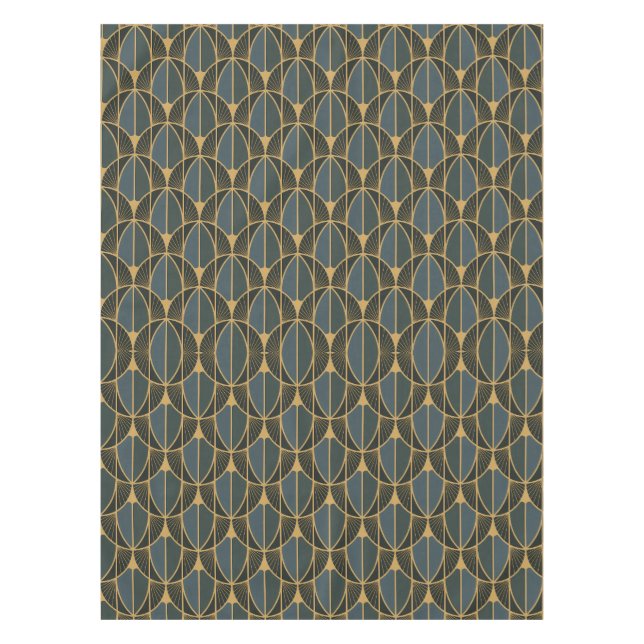 Art Deco pattern with gold geometric shapes Tablec Tablecloth (Front)