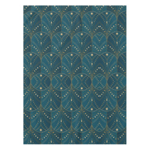 Art Deco pattern with gold geometric shapes Tablecloth