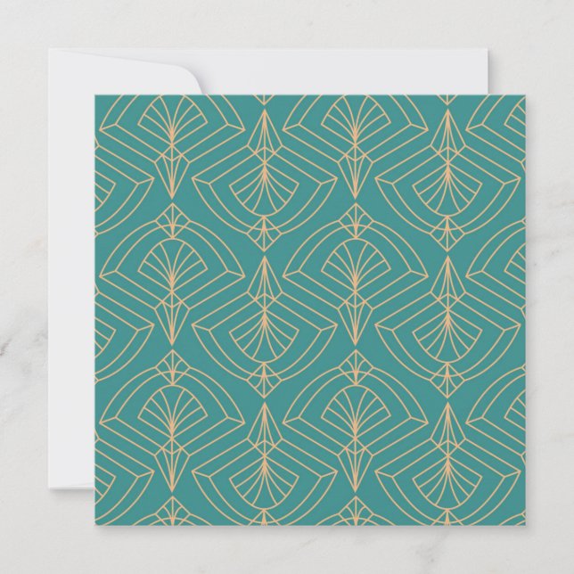 Art Deco pattern with gold geometric shapes  Thank You Card (Front)