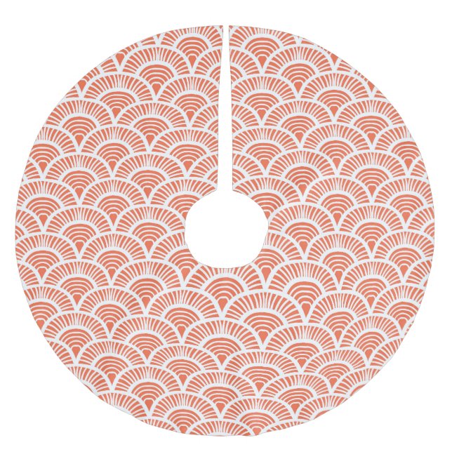Art Deco Pattern with Scale Motifs. Brushed Polyester Tree Skirt (Front)