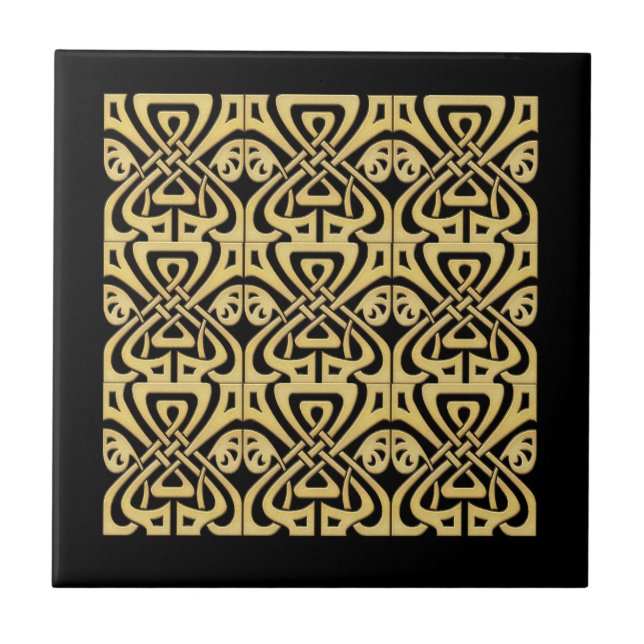Art Deco Patterned Ceramic Tile. Ceramic Tile (Front)