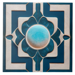 Art Deco Patterned Wall Decor Art Nouveau Ceramic Tile