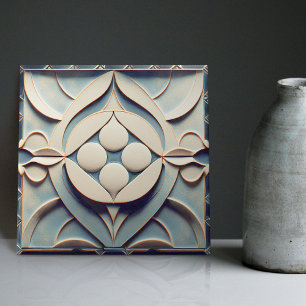 Art Deco Patterned Wall Decor Art Nouveau Ceramic  Tile