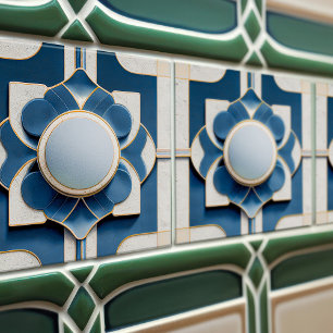 Art Deco Patterned Wall Decor Art Nouveau Ceramic Tile