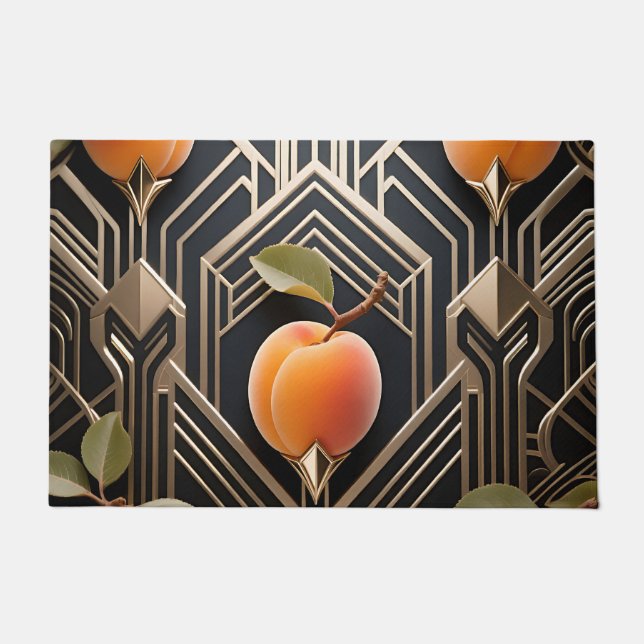 Art Deco Peach Pattern Doormat (Front)