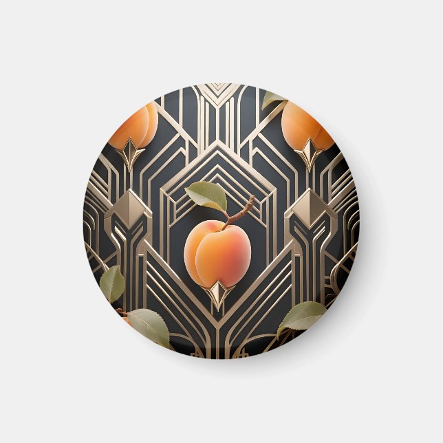 Art Deco Peach Pattern Magnet (Front)
