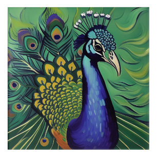 Art Deco Peacock Acrylic Wall Art