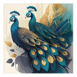 Art Deco Peacock Acrylic Wall Art