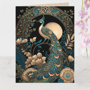Art Deco Peacock Card