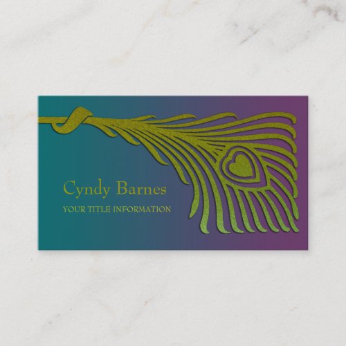 Art Deco Peacock Feather Business Card Set 1104