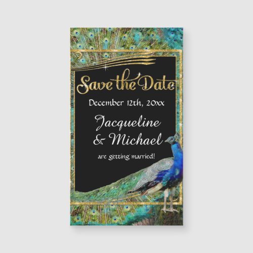 Art Deco Peacock Glam Old Hollywood Save the Date