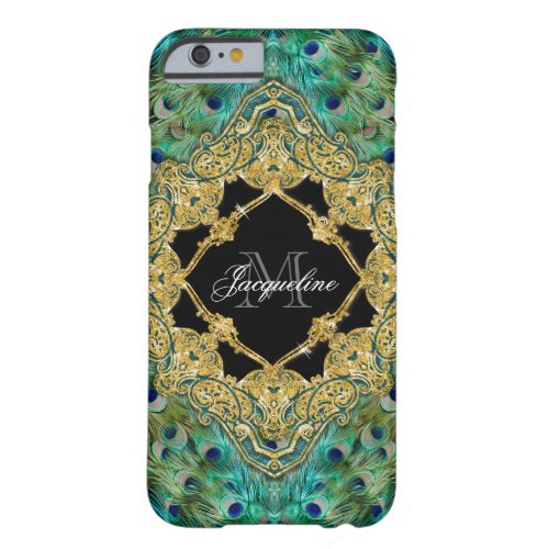 Art Deco Peacock Gold Glitter Old Hollywood Gatsby Barely There iPhone 6 Case