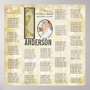 ART DECO Peacock Photo Wedding Seating Chart