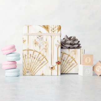 Art Deco Pearl Jewel Christmas Wrapping Paper
