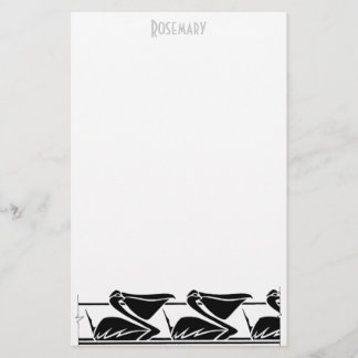 Art Deco Pelican stationery personalized