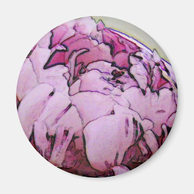 art deco peony magnet (Front)