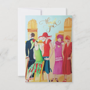 Art Deco People and Fashion Thank You Card