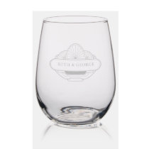 Art Deco Personalized Great Gatsby Stemless Wine Glass