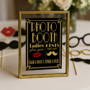 Art Deco PHOTO BOOTH wedding sign black and gold