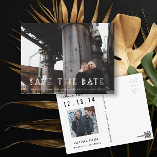 Art Deco photo save the date Postcard