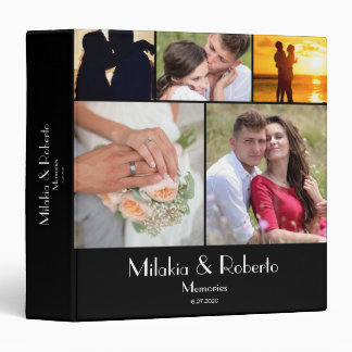 Art Deco Photo Wedding Honeymoon Black Keepsake 3 Ring Binder