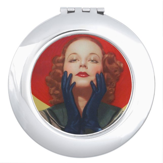 Art Deco PIN UP GIRL  Compact Mirror (Front)