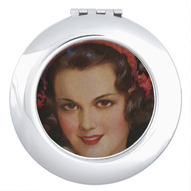 Art Deco PIN UP GIRL  Compact Mirror (Front)