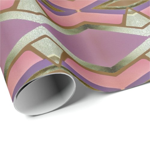 Art Deco Pink and Gold for Vintage Elegance Wrapping Paper