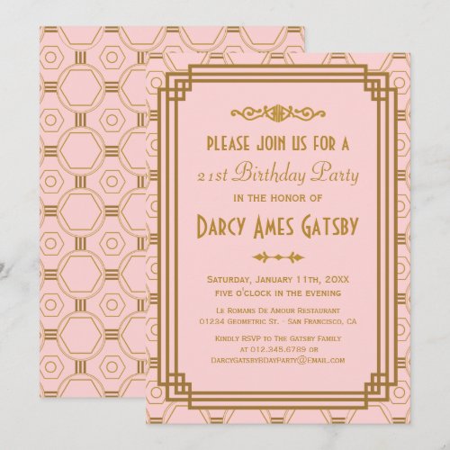 Art Deco Birthday Party Invitations