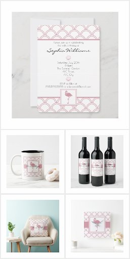 Art Deco Pink Flamingo Party・Home Decor・Gifts