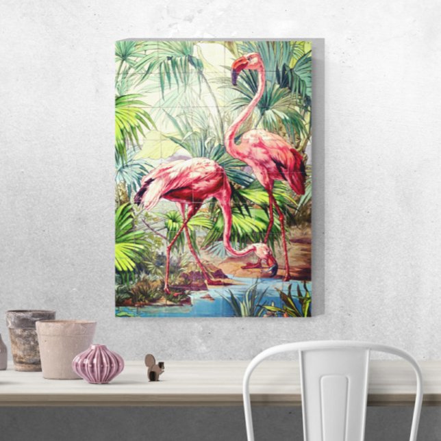 Art Deco Pink Flamingos Canvas Print (Creator Uploaded)