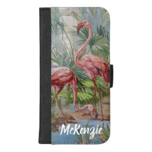 Art Deco Pink Flamingos iPhone 8/7 Plus Wallet Case