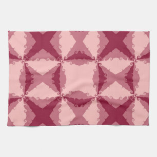 Art Deco Pink Floral Swirl Retro Abstract Towel