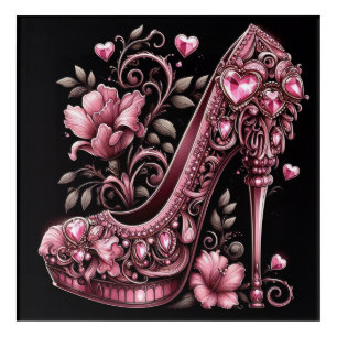 Art Deco Pink Stiletto High Heels