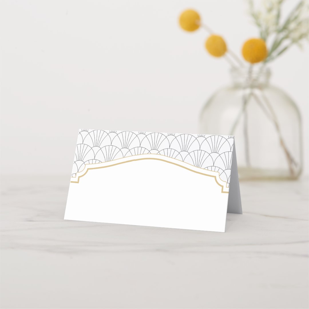 Art Deco Place Cards for Vintage Wedding or Party Zazzle