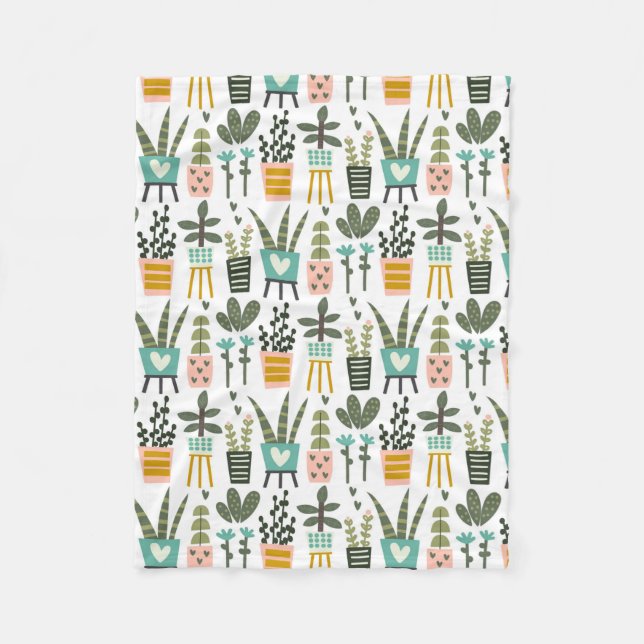 Art Deco Planter Fleece Blanket (Front)