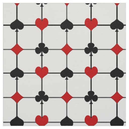 Art Deco Playing Card Suits v2 Fabric