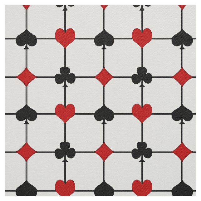 Art Deco Playing Card Suits v2 Fabric (Swatch)