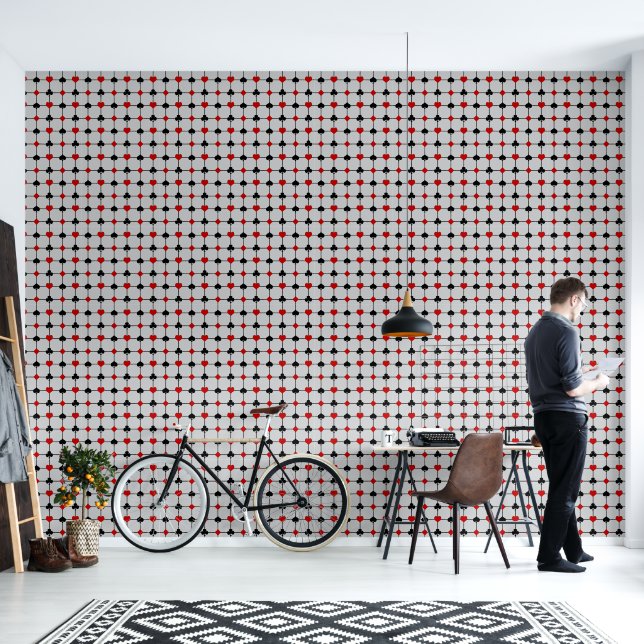 Art Deco Playing Card Suits v2 Wallpaper (Living Room)