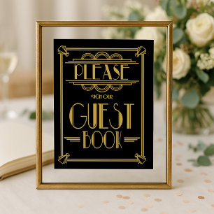 Art Deco Please sign our guest book wedding signs