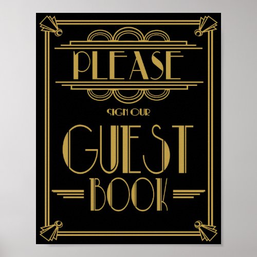 Art Deco Please sign our guest book wedding signs