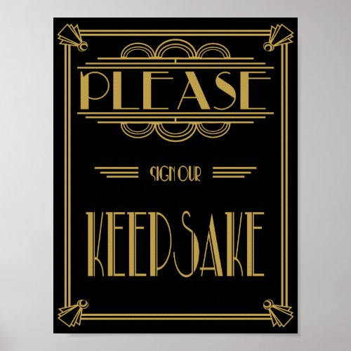 Art Deco Please sign our keepsake wedding  print