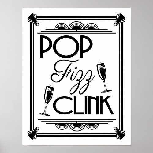 Art Deco POP FIZZ CLINK  color change BG Poster