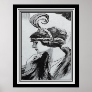 Art Deco Portrait of a Flapper ca.1920 - 16x20 Poster